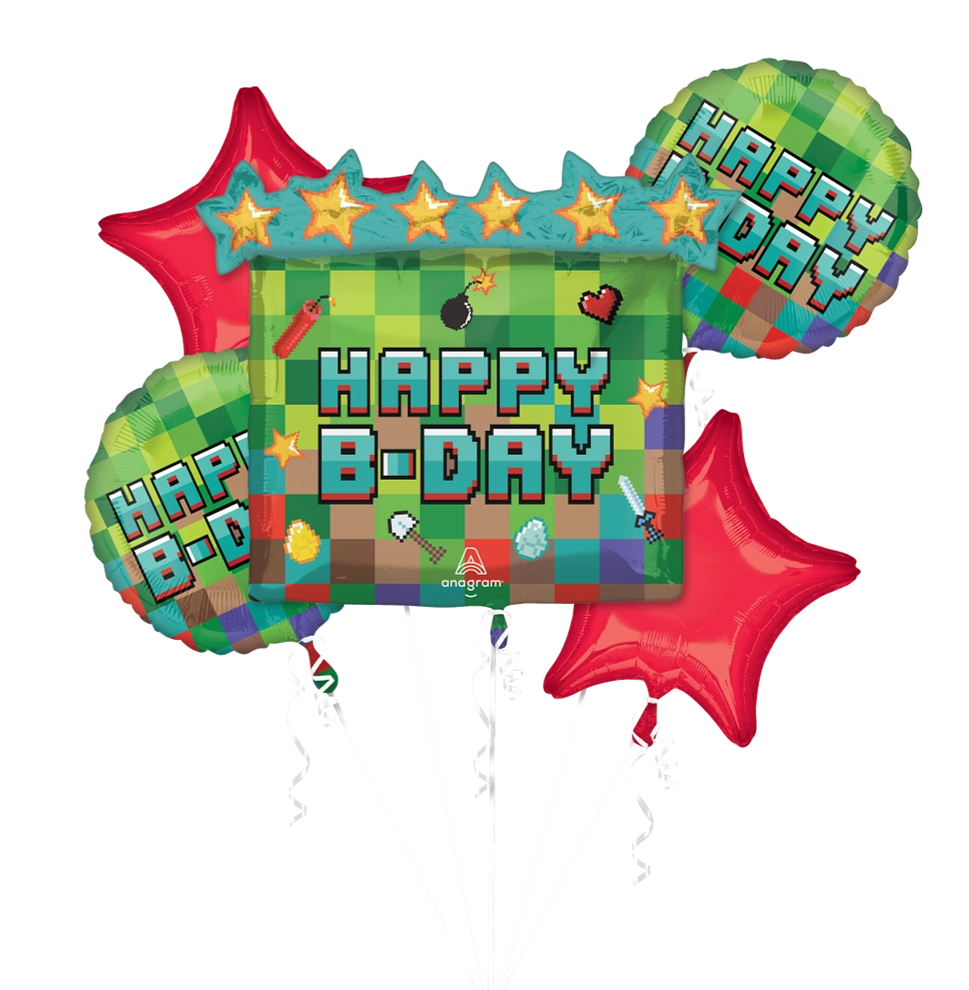 Anagram 25" Pixel Party 5pcs Balloons